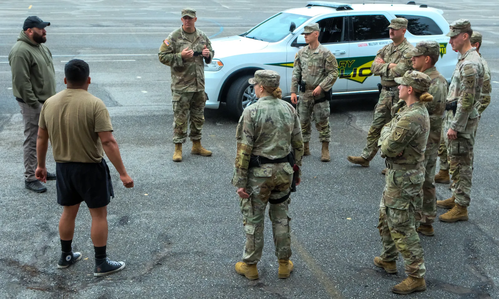 Military and police K9 handlers at an 8UP K9 seminar